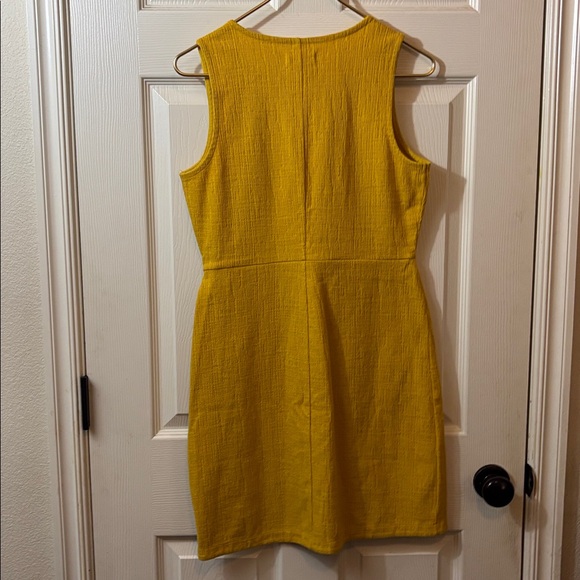 Madewell Sleeveless Wrap Mini Dress in Mustard Yellow - Picture 4 of 7